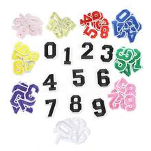 10个紫色0-9数字贴片，熨烫式装饰贴，适用于衣服、包包 - 紫色 - 查看 2