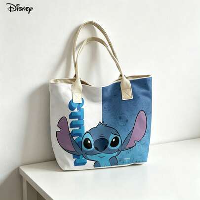 Miniso Bolso de mano y de hombro para laptop, Bolso de hombro de gran capacidad con diseño de Stitch de Disney para uso diario