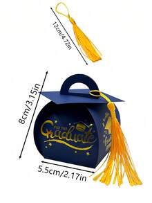 Elegant Graduation Cap Gift Box With Fashion Tassel Candy Box, Unisex, Neat Foldable Small Gift Bag, Graduation Party Supplies, 2026 Graduation Party Decorations, Graduation Party Essentials - Multicolor - View 9