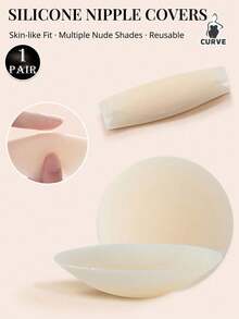 Plus Size Reusable Silicone Nipple Covers, Invisible Sweatproof Pasties For Swimsuits Wedding Dresses - Multicolor - View 14