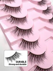 10 Pairs 5-11mm Half False Eyelashes Dense Crossed Natural Look Wispy Fluffy Cat Eye Lashes Reusable Soft Lightweight For Daily Makeup - View 6