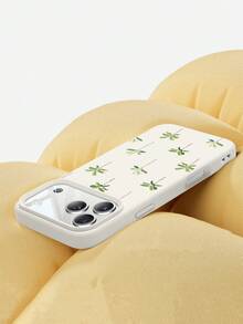 1個極簡綠色椰子樹圖案液態矽膠防震軟手機殼，適用於 Apple 11/12/13/14/14Plus/15/15Plus/16/16Plus/7/8Plus/17/17Pro 及其他機型 - 彩色 - 查看 2