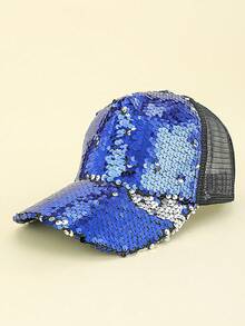 1 pièce Casquette de baseball en maille pailletée respirante pour femmes, casquette de soleil pour randonnée en plein air - Multicolore - Voir 9