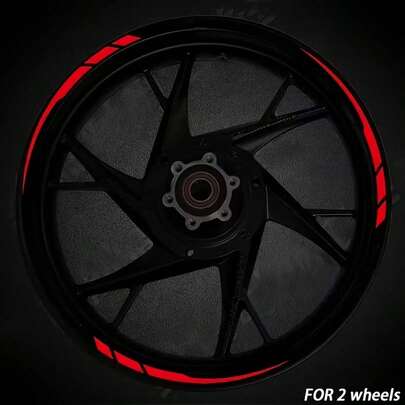 Bộ 13 miếng dán vành bánh xe máy, decal vinyl chống thấm nước, phù hợp với vành xe 15-18 inch.