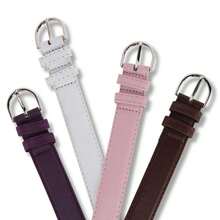 CTM Women's Leather Dress Belt 2-Pack 1 1/8 Inch Silver Buckle, Available In Black, Brown, Navy, Red, Tan, White,  2XL, Large, Medium, Small, Xlarge Leather Dress Belts - 棕色 - 查看 2