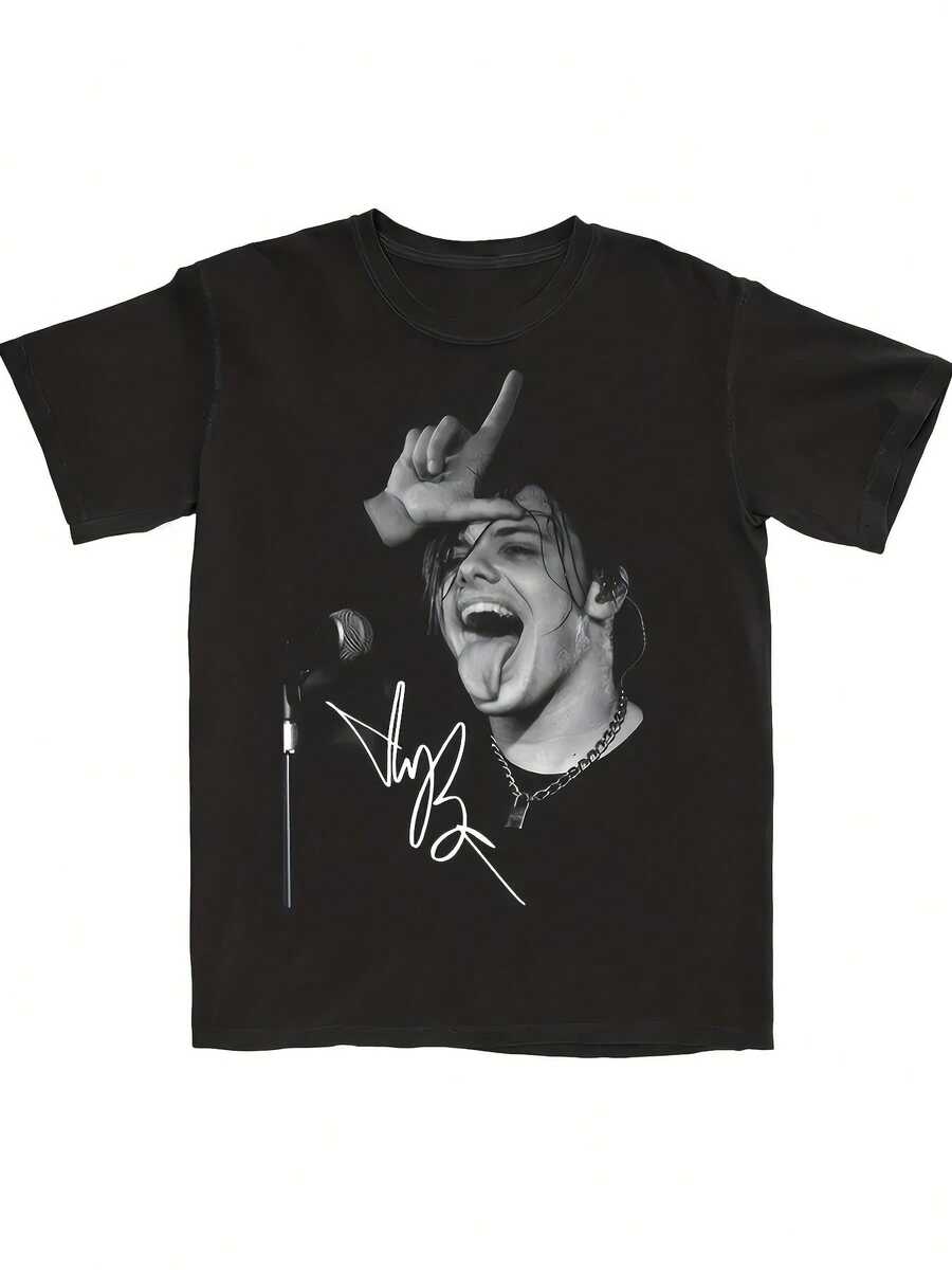 Top PicklocalYUNnGBLUDd 2025 Tour Official Merchandise Signed Idol World Tour Graphic T-Shirt, Classic Unisex Graphic T-Shirt Perfect For Everyday Wear, Casual Cotton T-Shirt, Soft, Lightweight And Comfortable For Daily Use, Stylish Casual Design Ideal For Men And Women, Crew Neck T-Shirt, Fitness Top, Going-Out Top, Outdoor Wear, Vacation, Graduation, Fitted, Slogan T-Shirt, Quote T-Shirt, Minimalist Graphic T-Shirt, Funny Graphic T-Shirt, Beach Party, Surfing, Picnic, Gift, Airport Outfit, Spring, Women's Summer Co-Out Sets, Simple Summer Outfits, Summer Co-Out, Ball Gowns, Birthday Dress, Party Outfits, Fall, Winter, All Seasons, Rave Outfit, Women's Office Wear, Curvy, Casual Outfits For Women, Women's Fitness Wear, Stylish Resort Outfit, Classic BC40 - Black - View 1