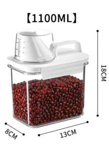 1 Paquete Contenedor de Almacenamiento de Alimentos Hermético con Tapa, a Prueba de Insectos, a Prueba de Humedad, a Prueba de Fugas, Bote de Cocina Portátil para Arroz, Harina, Nueces, Cereales, Organizador de Despensa Doméstica, Accesorio de Cocina Imprescindible - transparente - Ver 16