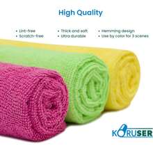 Microfiber Cleaning Cloths - Reusable And Washable - Multi Pose Indoor/Outdoor Cleaning/Dusting/Polishing On Kitch/Bathroom/Auto Surfaces (12 Pa/High Grma) Variant 1 - 12包/高克重 - 查看 3