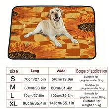 1pc Abstract Plaid Sunflower Pattern Pet Mat, Dog Bed Mat, Cute Cartoon Pet Pad, Pet Resting Mat, Machine Washable, Suitable For All Seasons - Multicolor - View 2
