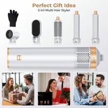 UKLISS New 2026 Upgraded Multifunctional Pink Hot Air Brush, 5-In-1 Hair Styler With Luxury Gift Box, High Power Rapid Heating For Voluminous Curls & Smooth Blowouts, Essential Home & Travel Tool. - White - View 6