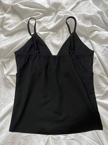 Hibiscus Flower Print Casual Sleeveless Top, Summer Tops, Beach Outfits For Women Black - Black - View 2