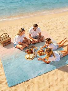 1pc New Outdoor Waterproof Anti-Sand Digital Printed Picnic Mat/Beach Towel, Fashionable And Fresh Pattern, Suitable For Camping And Picnics - A - View 3