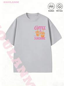 Tropicoqueta OutfitsFort Worth, Texas East. 1849 Cowboy Horse Desert Landscape Graphic T-Shirt - Casual Crew Neck Cotton Tees, Summer Breathable, Per - 淺灰色 - 查看 2