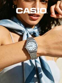 Casio Ladies Classic Analog Watch LTP-V006D-2B White Roman Numeral Dial Day Date Stainless Steel Bracelet Water Resist Vintage Elegant Dress Watch Women Quartz Wristwatch Brunch Wedding Guest Garden Party Date Afternoon Tea Romantic Gift for Daughter Girlfriend - 藍色 - 查看 1