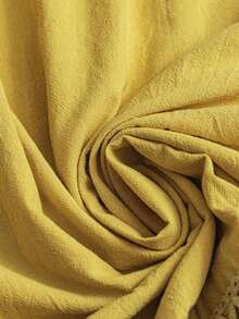 Vestido casual de verano de unicolor con cuello en V y manga corta para mujer de talla grande - Amarillo - Ver 8