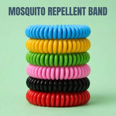 10pcs Premium Anti-Mosquito Bracelets - Suitable For Wrist And Ankle Wear, Spiral Phone Cord Design, No Hair Pulling Marks. No DEET, Purely Natural