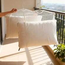 1 Folding Pillow Drying Rack, Home Balcony Clothes Drying Rack, Pillow Drying Stand - Features: Pillow Core Drying Rack, Foldable Pillow Support, With Washing And Drying Mesh Bag, Suitable For Drying And Storing Pillows, Underwear, Socks And Pillow Toys, Socks, Home Balcony Drying Rack; Space-Saving Storage Solution - Multicolor - View 11