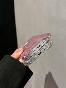 Sequins,Rhinestone New Luxury Bling Rhinestone Phone Case Compatible With IPhone 17 Pro Max/17 Pro/17, 16 Pro Max/16 Pro/16, 15 Pro Max/15 Pro/15, 14 Pro Max/13/11/12, Fashionable And Glamorous Phone Cover - Pink - View 6