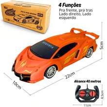 Atacarejo Kids Large, Super Fast Remote Control Racing Car With LED Headlight - 橘色 - 查看 4