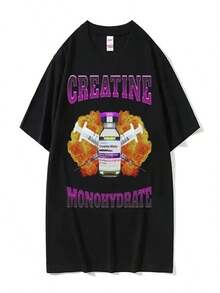 FunnyIOnlyTakeCreatineT-ShirtBlackGimnasioConJeringaSuplementoDise?oParaCulturismoFitnessHumorCorto((11) - Negro - Ver 1