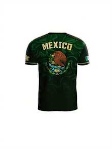 Breathable Summer Football Jersey: Lightweight Mexico Team Design, Vibrant Print, Suitable For Fans And Casual Daily Wear - Green - View 4