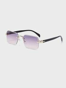 1副渐变复古时尚无框眼镜，采用优质金属无框设计，男女皆宜，适合度假、旅行、街头摄影、徒步、派对、音乐节、演唱会等场合，也是一份绝佳的礼物之选。 - 彩色 - 查看 8