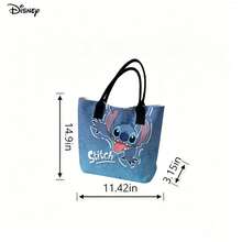 Túi xách cầm tay và đeo vai đựng laptop Disney Lilo & Stitch ngộ nghĩnh, in hình Stitch lè lưỡi, thích hợp sử dụng hàng ngày. - màu đen - Xem 6