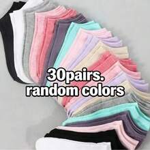 10/20/30/40 Pairs Random Color Women Short Socks, Suitable For All Seasons, Casual & Fashionable, Versatile & Practical - Multicolor - View 13