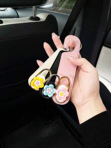 Car Seat Back Hanger Hook, Multi-Functional Hidden Storage Hook, Car Interior Organizer Hook - Flower Style - View 2