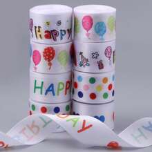 5 Yards/Roll 2.5cm Polyester Digital Printed Cartoon Ribbon, Suitable For Children's Day Activities, Cakes, Balloons, Wall Decor, School Events, Gift Packaging, Hair Accessories DIY - Ribbon - View 5