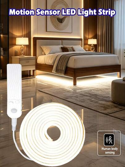 Đèn LED dây cảm biến chuyển động, ánh sáng trắng, cảm biến người, chiều dài từ 3,28 FT đến 32,8 FT, thích hợp sử dụng dưới gầm giường, cầu thang, hành lang, tủ, phòng ngủ, tủ quần áo, nhà bếp, phía sau TV, lối đi.