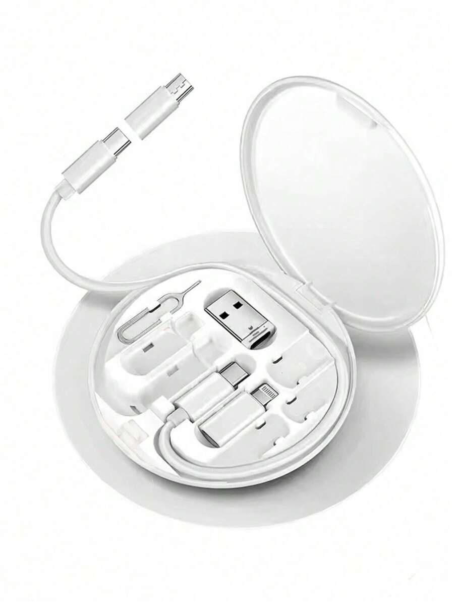Gesen Kit de adaptador USB con cables de carga, soporte para teléfono, bandeja portaobjectos, pin eyector, cables de datos compatibles con /Android/Type-C