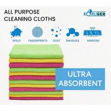 Microfiber Cleaning Cloths - Reusable And Washable - Multi Pose Indoor/Outdoor Cleaning/Dusting/Polishing On Kitch/Bathroom/Auto Surfaces (12 Pa/High Grma) Variant 1 - 12包/高克重 - 查看 2