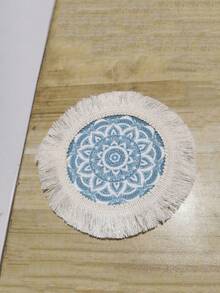 1 tấm lót bàn ăn bằng vải cotton dệt kiểu Boho, có tua rua, chất liệu vải kiểu Bắc Âu, cách nhiệt. - Nhiều màu - Xem 12