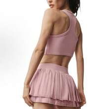 Alo Yoga Aspire Aspire JISOO Series Brand Logo Solid Color Slim Fit Comfortable Breathable Yoga Vest Short Sleeve Top Women's - 粉色 - 查看 2