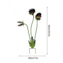 3D立体彩绘金属食虫花卉花园插牌，3个食虫花头，耐候性强，适用于庭院、草坪、节日装饰、礼品 - 食人花 - 查看 9