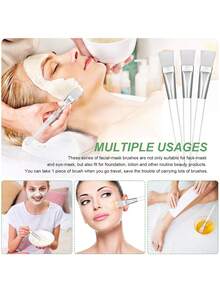 5 cọ đắp mặt nạ lông mềm, cán trong suốt, phụ kiện cọ đắp mặt nạ tự làm - Nhiều màu - Xem 3