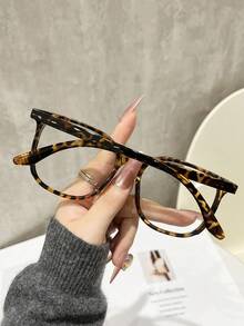 3 Pairs Y2K Style Plastic Geometric Frame Glasses, Women's, Suitable For School, Reading, Or Decorative Wear - Black Leopard Color - 3 Pairs - View 6