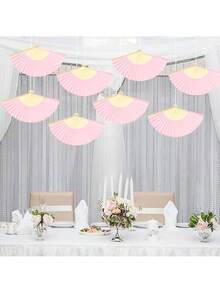 1pc Pink Hand Fan, Lightweight Blank Fan, Suitable For Wedding Favors, Bridal Shower, Summer Party, DIY Decoration, Beach Events And Keeping Guests Cool - Multiple Styles - View 4