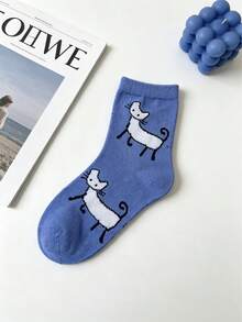 5 pares de calcetines invisibles con diseño creativo de gato, calcetines tipo barco de corte bajo, calcetines de uso diario versátiles de moda y multicolor - Multicolor - Ver 5