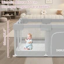 Corralito Para Bebe Corral 1.2m X 1.2m De Juegos Niños Bebés Gris Jirafas - Gris - Ver 6