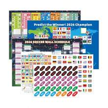 2026 World Cup 7-In-1 Soccer Schedule Posters Set 11x16inch Group Stage Matchup Knockout Path Bracket Interactive Flag Sticker Wall Chart Decor For Football Fans - A311.2L X 16.5W - View 7
