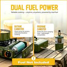 Portable Butane Stove, Compact Outdoor Camping Burner With A Carrying Case And Windproof Design, And Fuel-Efficient Performance. An Outdoor Camping Stove Set Ideal For Cooking, Hiking, Survival Gear, And Emergencies. - 紅色 - 查看 3