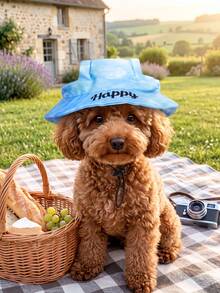 Personalized Cute Polyester Pet Hat, Customizable Text, Open Ear Design, Anti-Drop, Adjustable, Suitable For Cats And Dogs, Father's Day, Pet Lovers, Suitable For Small Pets To Wear Outdoors All Year Round - Multicolor - View 10