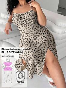 Solflare Vestido camisero minimalista con estampado para tallas grandes - Azul marino - Ver 6