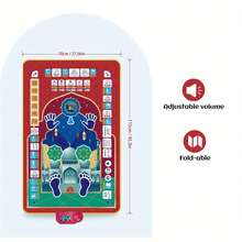 7 Languages Interactive Prayer Mat With Interactive Learning - Multilingual Mats For Kids, French, Arabic, Urdu, Turkish, Indonesian, English, Malaysian. Batteries Not Included In Shipment - Red - View 2