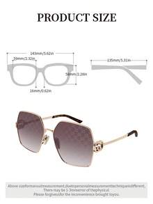 Gafas de moda vintage de metal con forma poligonal para mujer, montura dorada, lentes degradadas grises, elegantes GUCCI GG2163S-001 61 - Camel - Ver 6
