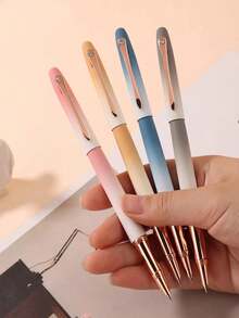 Set 51pcs/(1 Pulpen Logam + 50 Kartrid Tinta Isi Ulang) Pulpen Ballpoint Logam Warna Ombre, Tulisan Halus, Cocok untuk Menulis Sehari-hari, Latihan Kaligrafi, Desain Sederhana Namun Elegan, Kembali ke Sekolah - set 51 buah - View 2