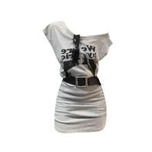 Women Active Dresses - Gray (with Belt) - View 1