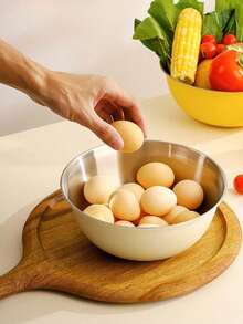 Bộ 3 món bằng thép không gỉ gồm tô trộn salad có vạch chia, tô nướng và đánh trứng, và chậu rửa rau củ. - Xem 8
